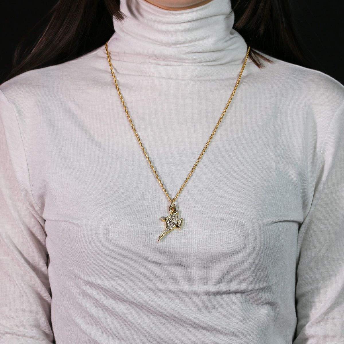 Aladdin Lamp Necklace Gold