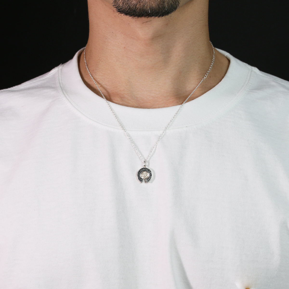 Beauty and the Beast Rose Necklace Prince Silver