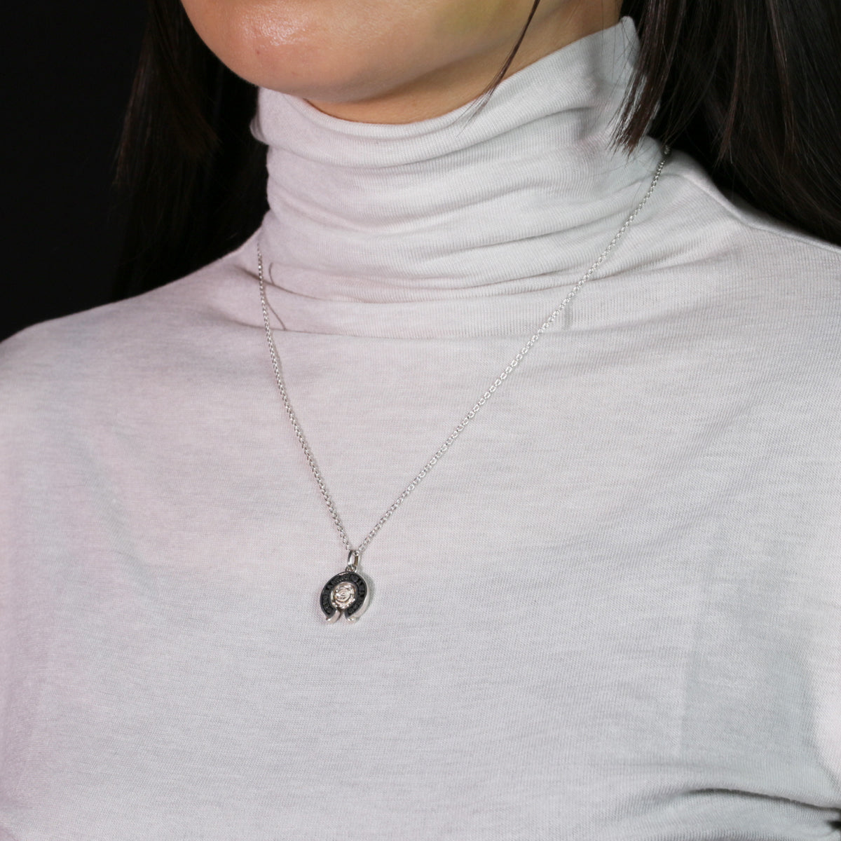 Beauty and the Beast Rose Necklace Prince Silver