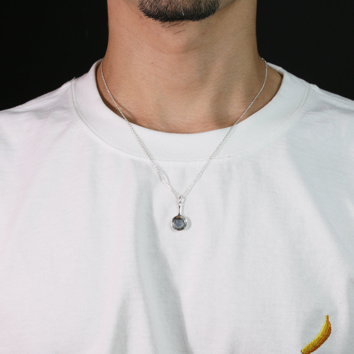 長髮公主平底鍋項鍊 銀色