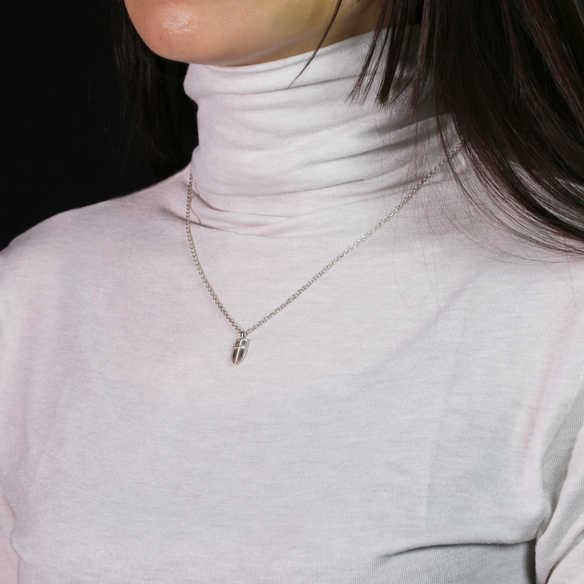 Sleeping Beauty Prince Phillip's Shield Necklace Silver