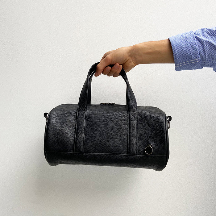 ENDURE Leather 2-Way Drum Bag Shoulder Bag S - Black