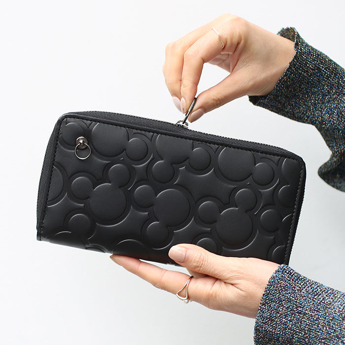 Mickey Mouse Big Eye Con Zipper Long Wallet/Long Wallet