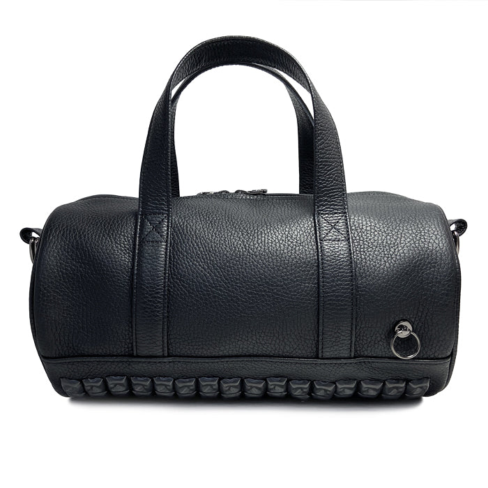 ENDURE Leather JAM Studded 2-Way Drum Bag Shoulder Bag S - Black