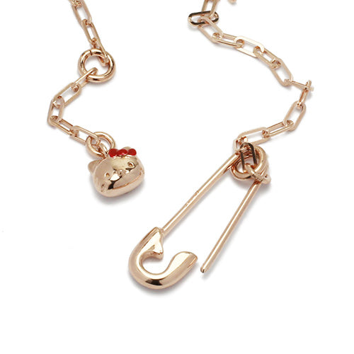 Hello Kitty Safety Pin Bracelet - Pink Gold