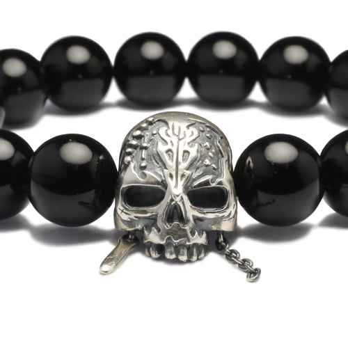Pirates of the Caribbean: Dead Men Tell No Tales Skull Bracelet in Onyx - Silver