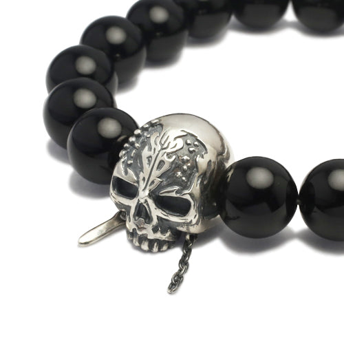 Pirates of the Caribbean: Dead Men Tell No Tales Skull Bracelet in Onyx - Silver