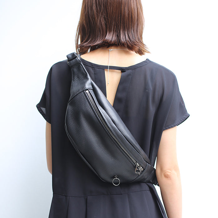ENDURE Leather Body Bag Shoulder Bag S - Black