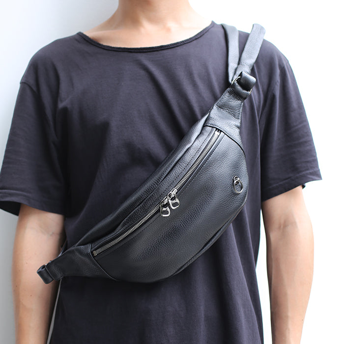 ENDURE Leather Body Bag Shoulder Bag S - Black