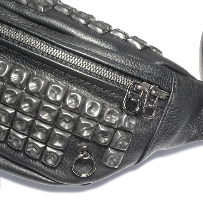 ENDURE Leather Studded Body Bag Shoulder Bag S - Black