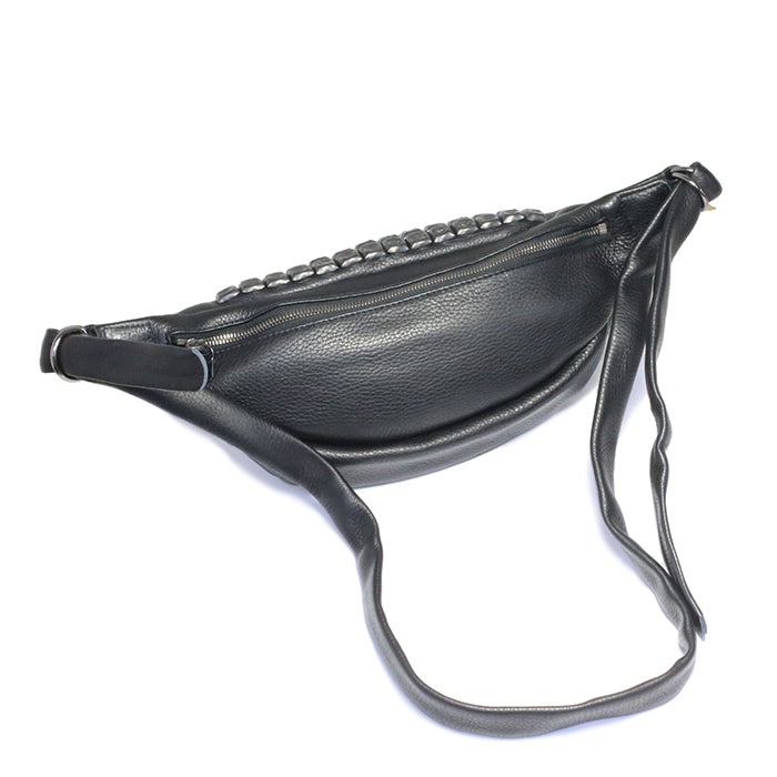 ENDURE Leather Studded Body Bag Shoulder Bag S - Black