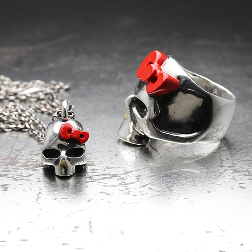 Hello Kitty Skull Face Ring - Silver