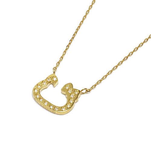 Hello Kitty Horseshoe Necklace - 10K Yellow Gold