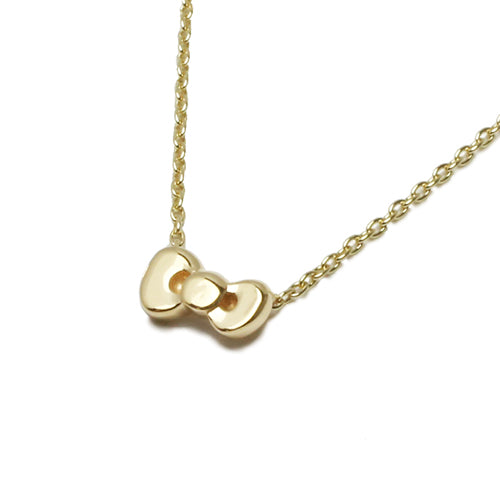 Hello Kitty Ribbon Necklace - 10K Yellow Gold