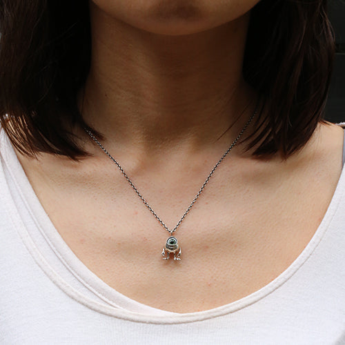 怪獸公司大學麥克項鍊 - 銀色