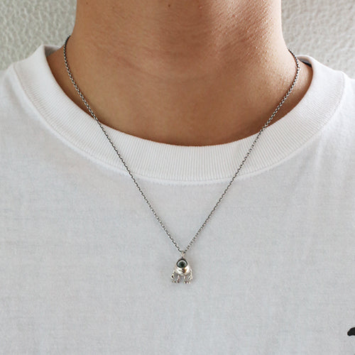 怪獸公司大學麥克項鍊 - 銀色