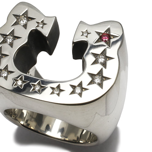 Hello Kitty Horseshoe Ring - Pavé
