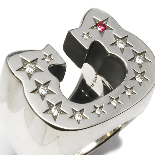 Hello Kitty Horseshoe Ring - Pavé