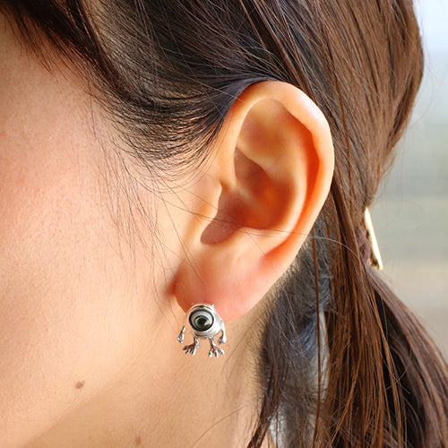 《怪獸公司》大學麥克耳環 - 銀色/單耳