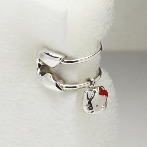 Hello Kitty Safety Pin Ear Cuff - Silver