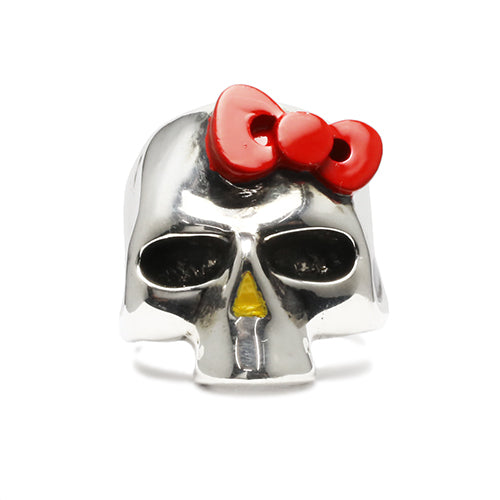 Hello Kitty Skull Face Ring - Silver